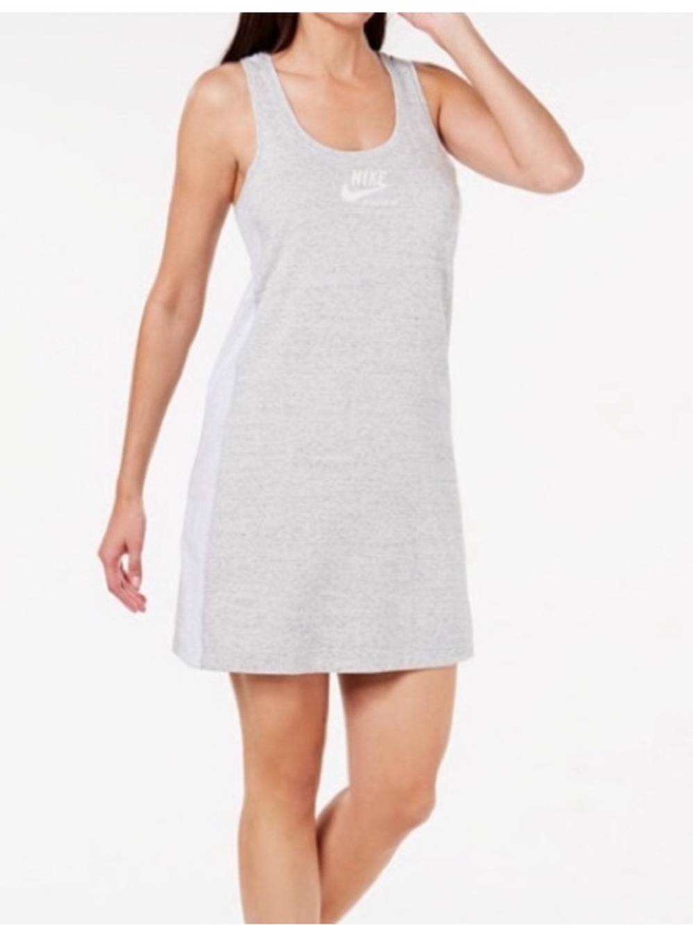 Nike Light Gray Racerback Tank Dress with White Logo